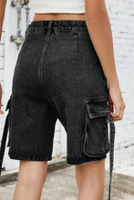Load image into Gallery viewer, Washed Cargo Denim Shorts