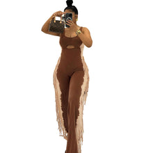 Load image into Gallery viewer, Tassel sleeveless jumpsuit