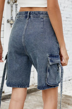 Load image into Gallery viewer, Washed Cargo Denim Shorts