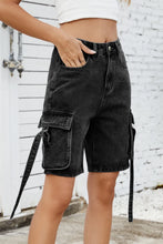 Load image into Gallery viewer, Washed Cargo Denim Shorts
