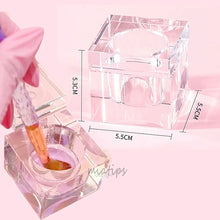 Load image into Gallery viewer, Glass Acrylic Powder Monomer Liquid Nail Cup Crystal Dappen Dish with Cap for Powder Cup Bowl Holder Container Manicure Tool