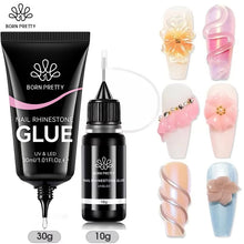 Load image into Gallery viewer, BORN PRETTY Nail Rhinestone Glue 30ML Gel Nail Glue 3D Shaping Sculpting Carving Flower DIY Decoration Gem Glue Nail Supplies