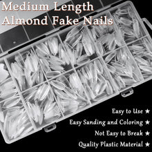 Load image into Gallery viewer, 600 pieces of almond-shaped nail tips