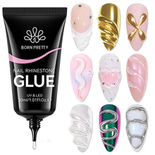 Load image into Gallery viewer, BORN PRETTY Nail Rhinestone Glue 30ML Gel Nail Glue 3D Shaping Sculpting Carving Flower DIY Decoration Gem Glue Nail Supplies