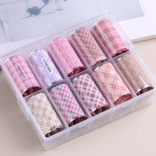 Load image into Gallery viewer, Pink Checkered Nail Transfer Paper