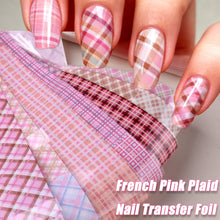 Load image into Gallery viewer, Pink Checkered Nail Transfer Paper