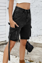 Load image into Gallery viewer, Washed Cargo Denim Shorts
