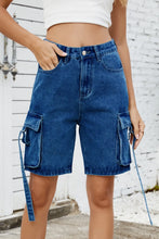 Load image into Gallery viewer, Washed Cargo Denim Shorts
