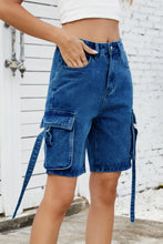Load image into Gallery viewer, Washed Cargo Denim Shorts
