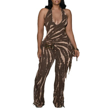 Load image into Gallery viewer, Fitted Backless Fringe Jumpsuit
