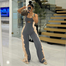Load image into Gallery viewer, Tassel sleeveless jumpsuit
