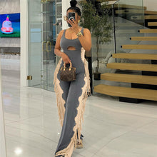 Load image into Gallery viewer, Tassel sleeveless jumpsuit
