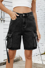 Load image into Gallery viewer, Washed Cargo Denim Shorts
