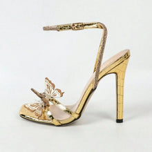 Load image into Gallery viewer, Open Toe Butterfly Ankle Strap Stiletto
