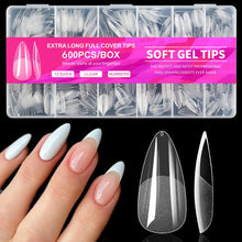 Load image into Gallery viewer, 600 pieces of almond-shaped nail tips
