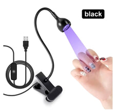 Load image into Gallery viewer, Nail LED UV Lamp for Drying Gel Nails Polish Clip-On Flexible Desk Mini Portable USB Nail Lamp UV Light Dryer for Manicure Salon
