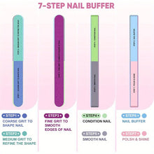 Load image into Gallery viewer, 10/15pcs Professional Nail Art Kit with 100/180 Grit Files,Buffer Sponge,Brush,Scissors,Cuticle Nippers Pushers Gel Polish Tools
