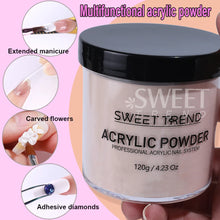 Load image into Gallery viewer, SWEET TREND-120g Professional Acrylic Powder Extension Nail Glitter Powder Material for 3D Carved Nail Art Suitable Beginner
