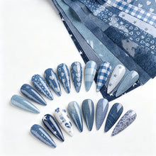 Load image into Gallery viewer, 10pcs Retro Weathering Denim Nail Foil Transfer
