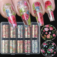 Load image into Gallery viewer, 10 Floral Nail Transfer Foil
