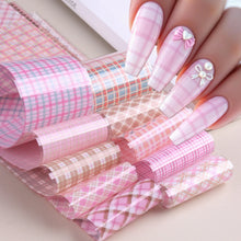 Load image into Gallery viewer, Pink Checkered Nail Transfer Paper
