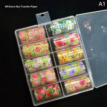 Load image into Gallery viewer, 10 Floral Nail Transfer Foil
