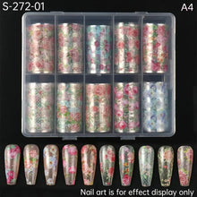 Load image into Gallery viewer, 10 Floral Nail Transfer Foil
