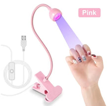 Load image into Gallery viewer, Nail LED UV Lamp for Drying Gel Nails Polish Clip-On Flexible Desk Mini Portable USB Nail Lamp UV Light Dryer for Manicure Salon

