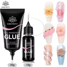 Load image into Gallery viewer, BORN PRETTY Nail Rhinestone Glue 30ML Gel Nail Glue 3D Shaping Sculpting Carving Flower DIY Decoration  Gem Glue Nail Supplies
