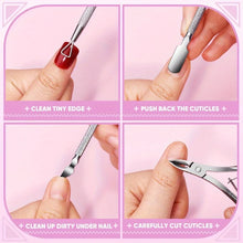 Load image into Gallery viewer, 10/15pcs Professional Nail Art Kit with 100/180 Grit Files,Buffer Sponge,Brush,Scissors,Cuticle Nippers Pushers Gel Polish Tools
