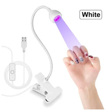 Load image into Gallery viewer, Nail LED UV Lamp for Drying Gel Nails Polish Clip-On Flexible Desk Mini Portable USB Nail Lamp UV Light Dryer for Manicure Salon
