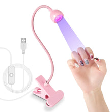 Load image into Gallery viewer, Nail LED UV Lamp for Drying Gel Nails Polish Clip-On Flexible Desk Mini Portable USB Nail Lamp UV Light Dryer for Manicure Salon
