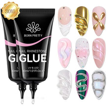 Load image into Gallery viewer, BORN PRETTY Nail Rhinestone Glue 30ML Gel Nail Glue 3D Shaping Sculpting Carving Flower DIY Decoration  Gem Glue Nail Supplies
